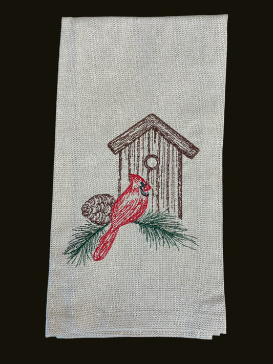 Cardinal Bird House (gold)