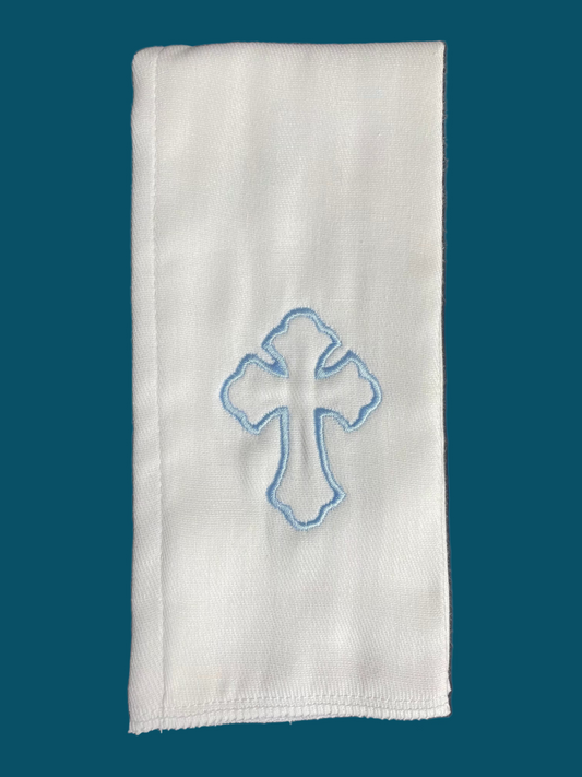 Blue Cross burp cloth